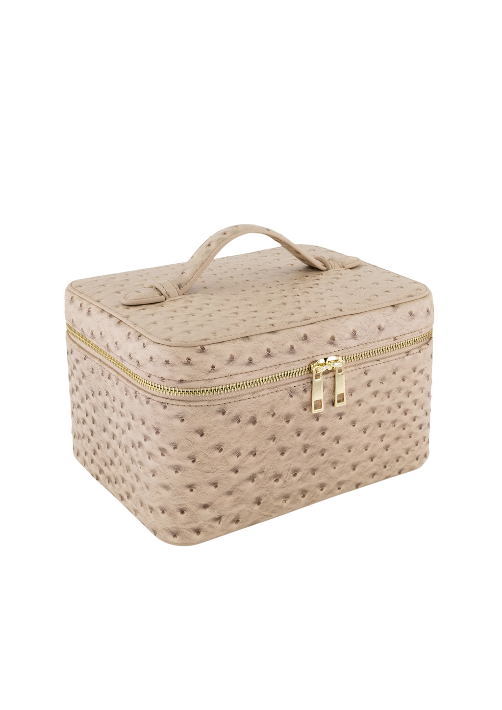 Ostrich Signature Vanity Case - Ecru