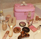 Ostrich Signature Vanity Case - Roseate