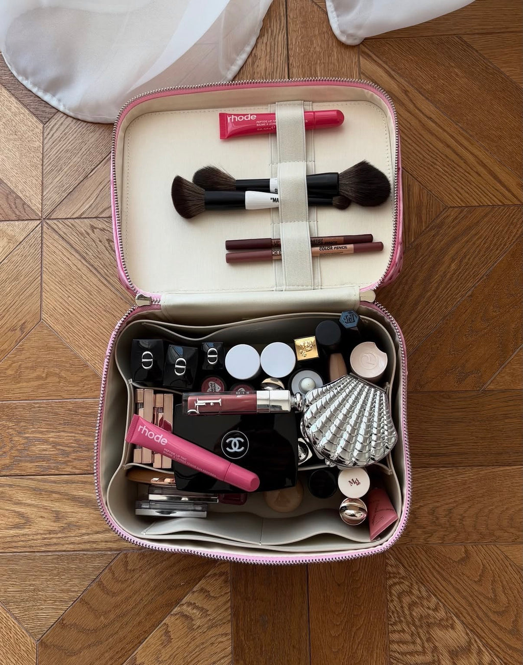 Ostrich Signature Vanity Case - Roseate