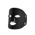 A matte black silicone or rubber face mask with eye, nose, and mouth cutouts, featuring a subtle dotted line pattern on the cheek area, shown against a plain white background.